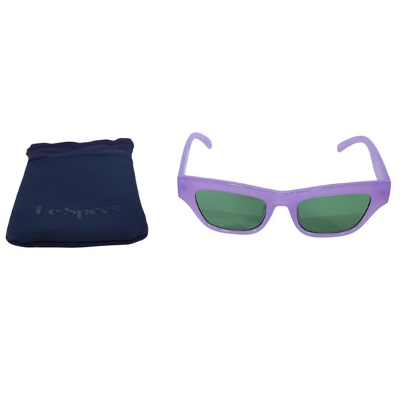 Le Specs HANKERING Cat Eye Rectangle Sunglasses - Purple / Emerald - NWT - Picture 9 of 9